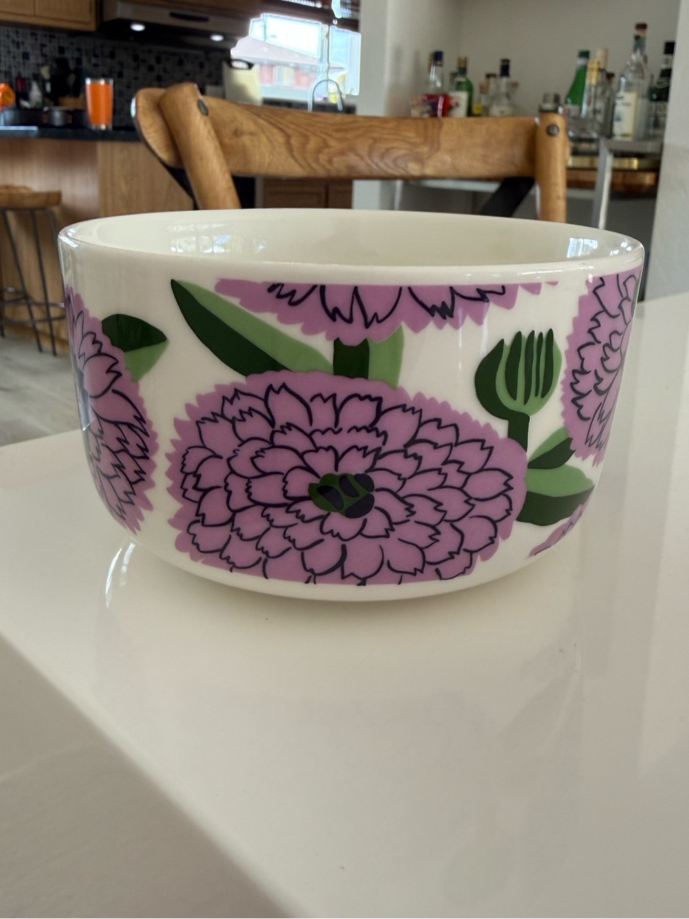 marimekko letto bowl purple flowers ceramic oiva primavera kitchen scandinavian